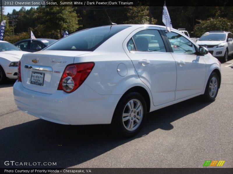 Summit White / Dark Pewter/Dark Titanium 2012 Chevrolet Sonic LT Sedan