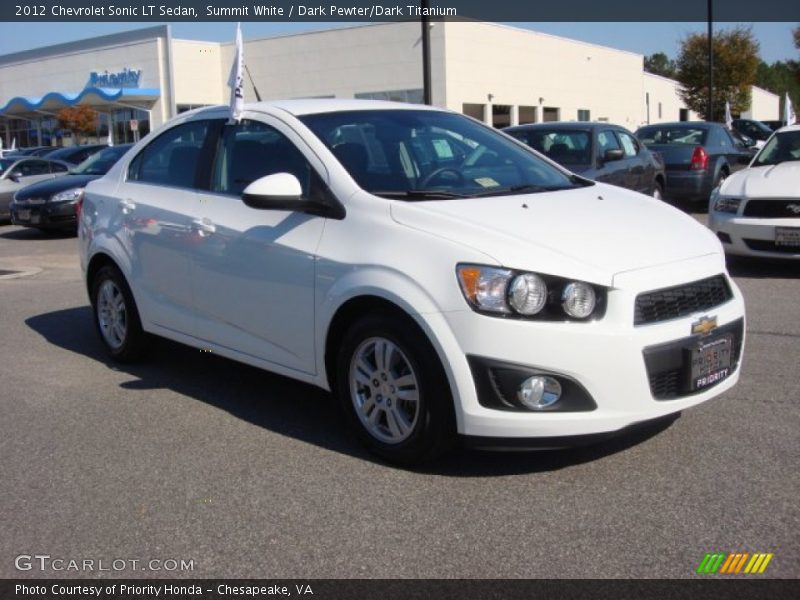 Summit White / Dark Pewter/Dark Titanium 2012 Chevrolet Sonic LT Sedan