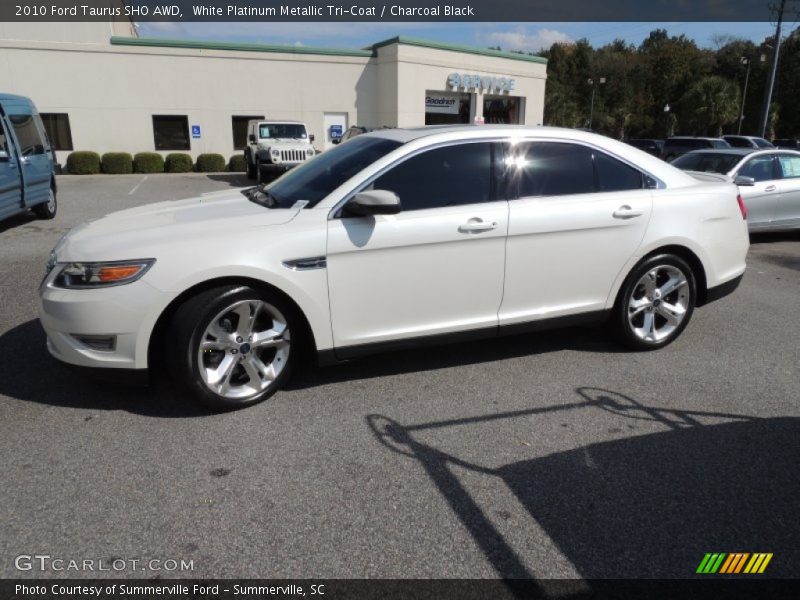 White Platinum Metallic Tri-Coat / Charcoal Black 2010 Ford Taurus SHO AWD