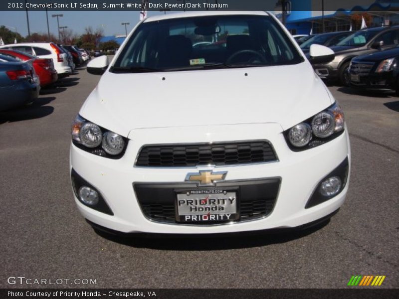 Summit White / Dark Pewter/Dark Titanium 2012 Chevrolet Sonic LT Sedan