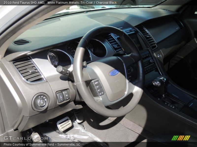 White Platinum Metallic Tri-Coat / Charcoal Black 2010 Ford Taurus SHO AWD