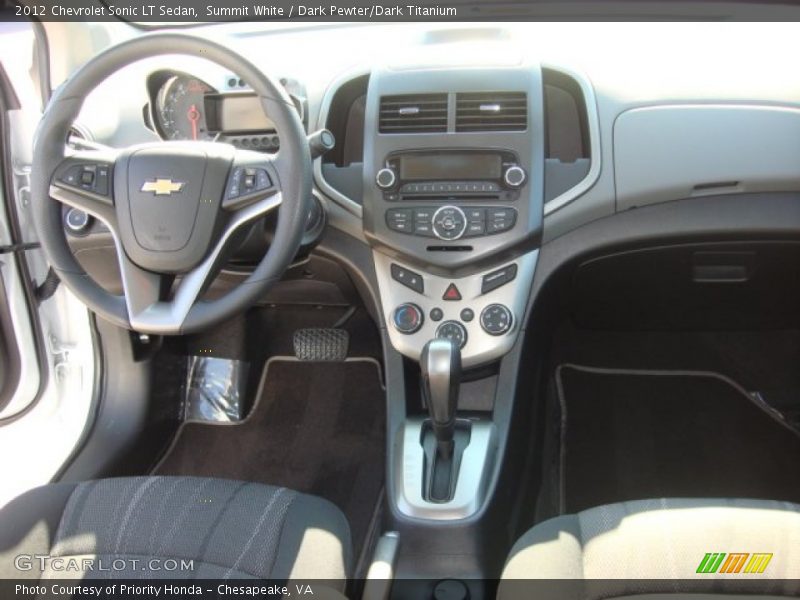 Summit White / Dark Pewter/Dark Titanium 2012 Chevrolet Sonic LT Sedan