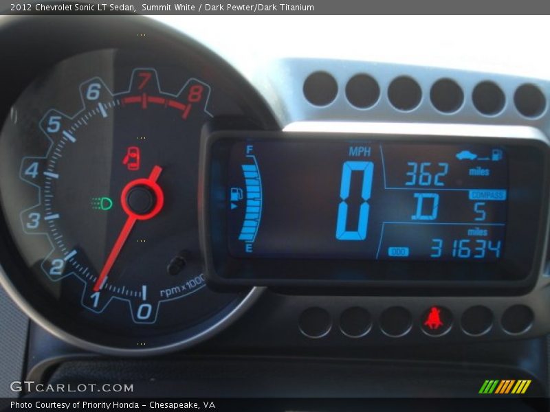 Summit White / Dark Pewter/Dark Titanium 2012 Chevrolet Sonic LT Sedan