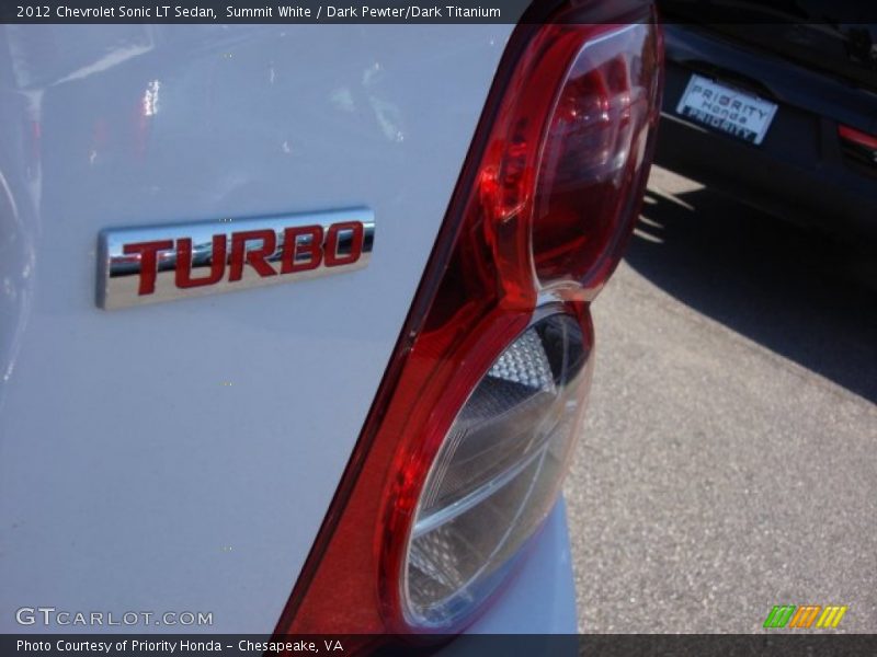 Summit White / Dark Pewter/Dark Titanium 2012 Chevrolet Sonic LT Sedan