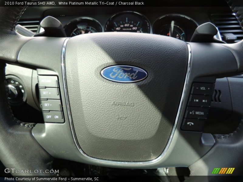 White Platinum Metallic Tri-Coat / Charcoal Black 2010 Ford Taurus SHO AWD