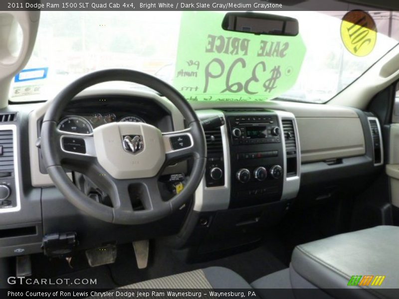 Bright White / Dark Slate Gray/Medium Graystone 2011 Dodge Ram 1500 SLT Quad Cab 4x4