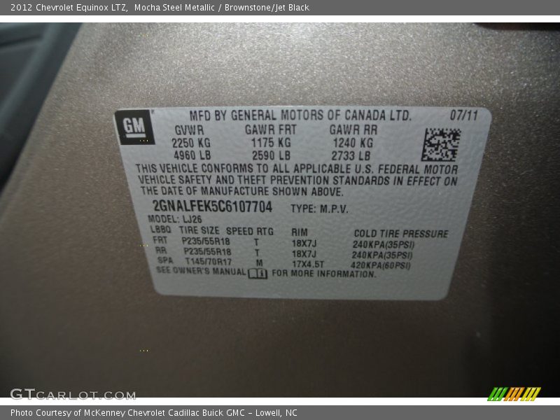 Mocha Steel Metallic / Brownstone/Jet Black 2012 Chevrolet Equinox LTZ