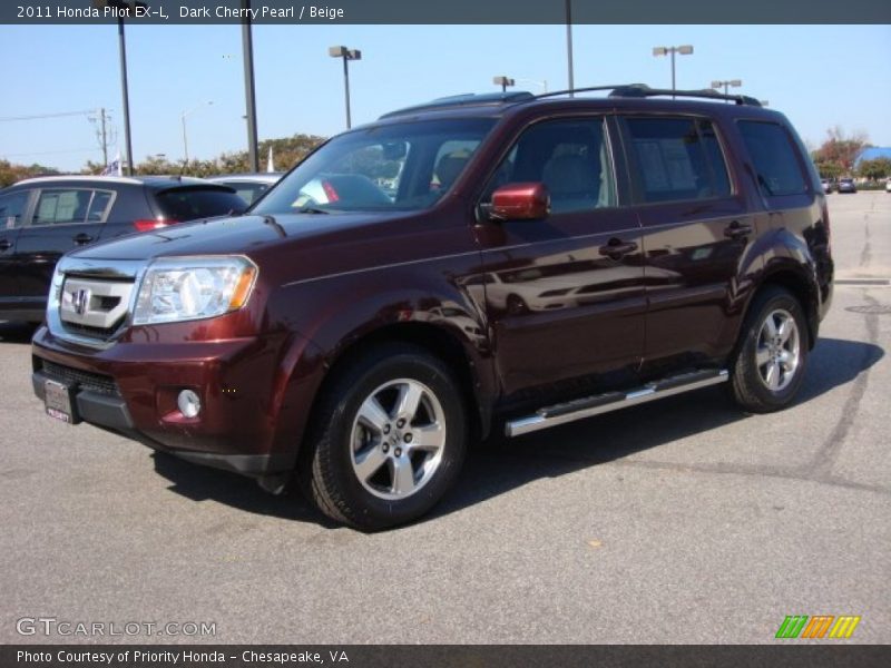 Dark Cherry Pearl / Beige 2011 Honda Pilot EX-L