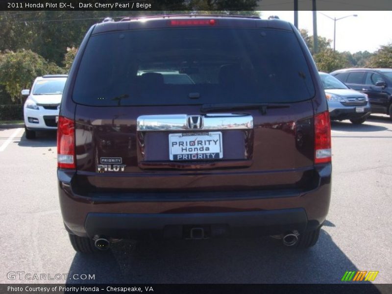 Dark Cherry Pearl / Beige 2011 Honda Pilot EX-L