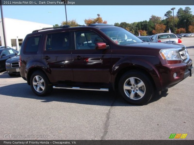 Dark Cherry Pearl / Beige 2011 Honda Pilot EX-L