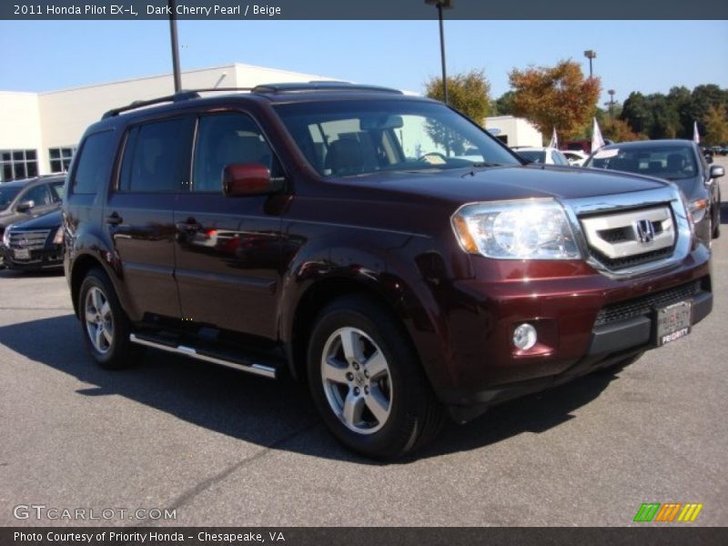 Dark Cherry Pearl / Beige 2011 Honda Pilot EX-L