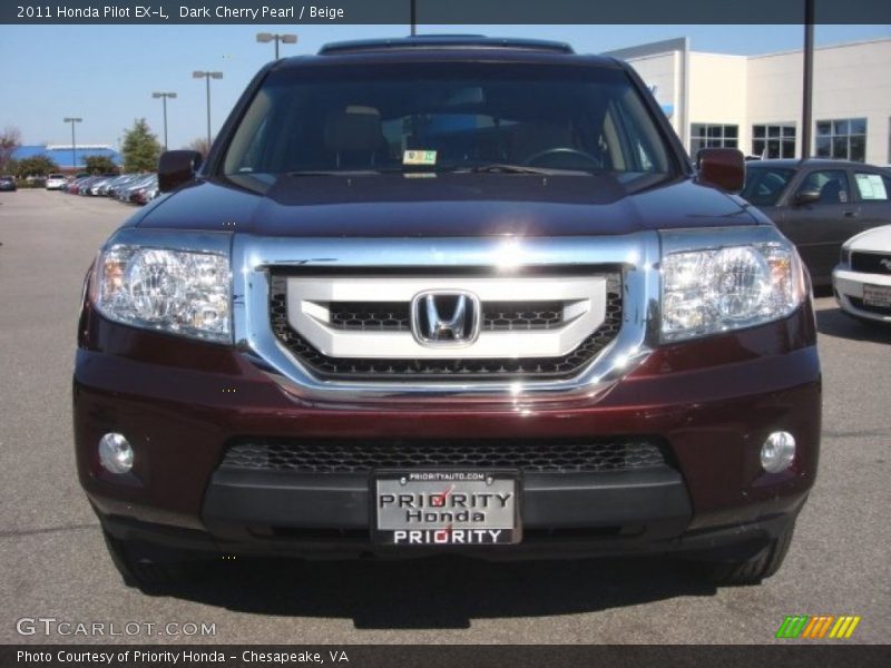 Dark Cherry Pearl / Beige 2011 Honda Pilot EX-L