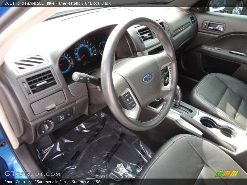 Blue Flame Metallic / Charcoal Black 2011 Ford Fusion SEL