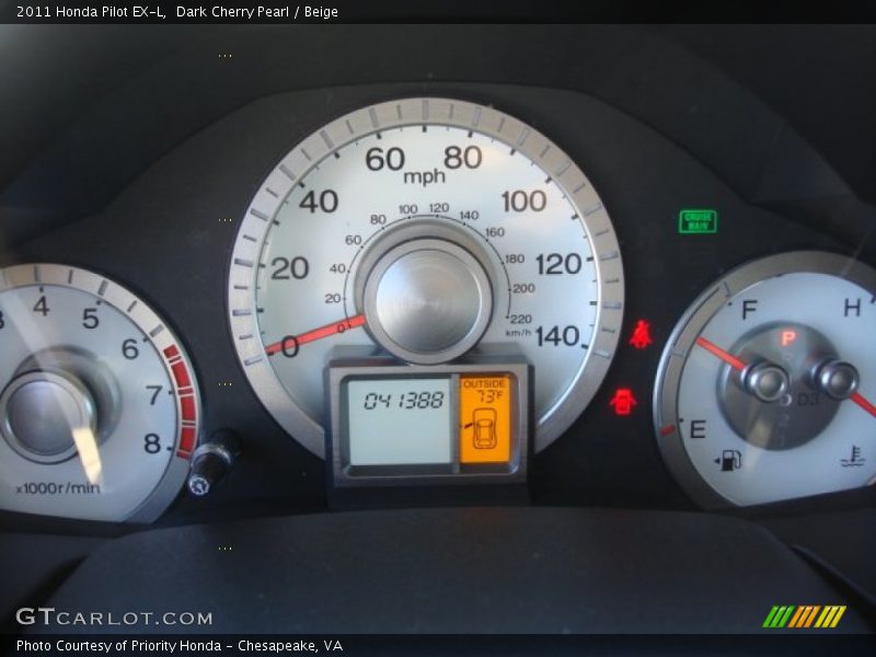 Dark Cherry Pearl / Beige 2011 Honda Pilot EX-L