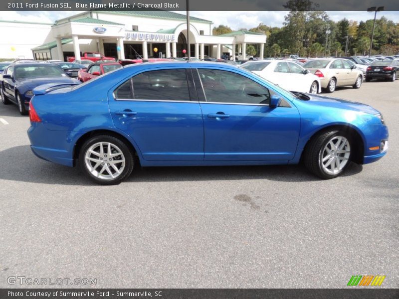 Blue Flame Metallic / Charcoal Black 2011 Ford Fusion SEL