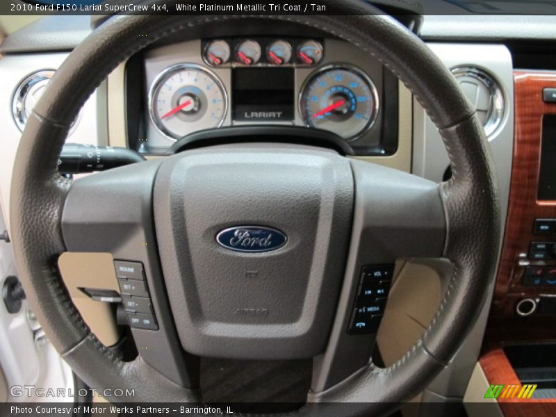 White Platinum Metallic Tri Coat / Tan 2010 Ford F150 Lariat SuperCrew 4x4