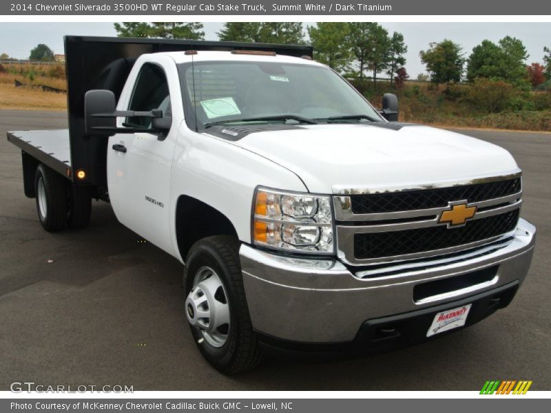 Summit White / Dark Titanium 2014 Chevrolet Silverado 3500HD WT Regular Cab Stake Truck