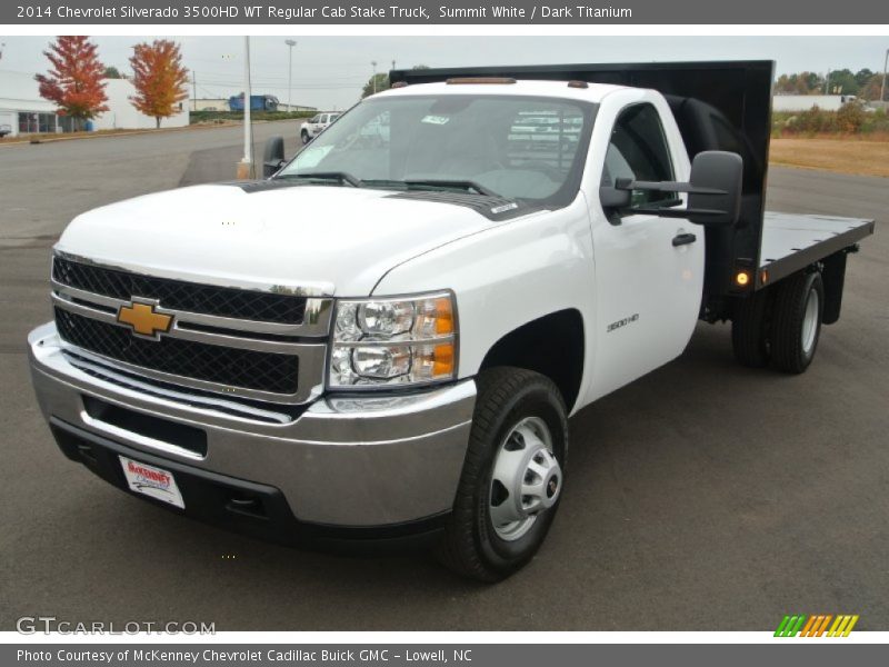 Summit White / Dark Titanium 2014 Chevrolet Silverado 3500HD WT Regular Cab Stake Truck