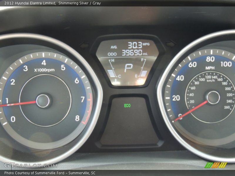 Shimmering Silver / Gray 2012 Hyundai Elantra Limited