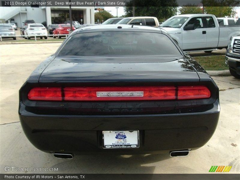 Deep Water Blue Pearl / Dark Slate Gray 2011 Dodge Challenger SE