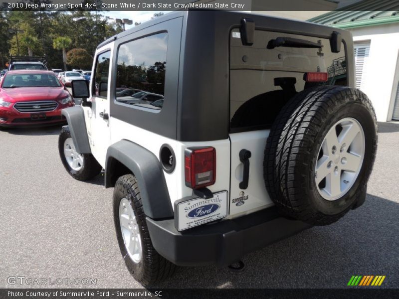 Stone White / Dark Slate Gray/Medium Slate Gray 2010 Jeep Wrangler Sport 4x4