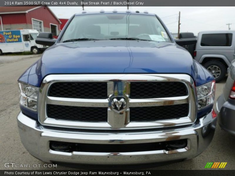 Blue Streak Pearl / Black/Diesel Gray 2014 Ram 3500 SLT Crew Cab 4x4 Dually