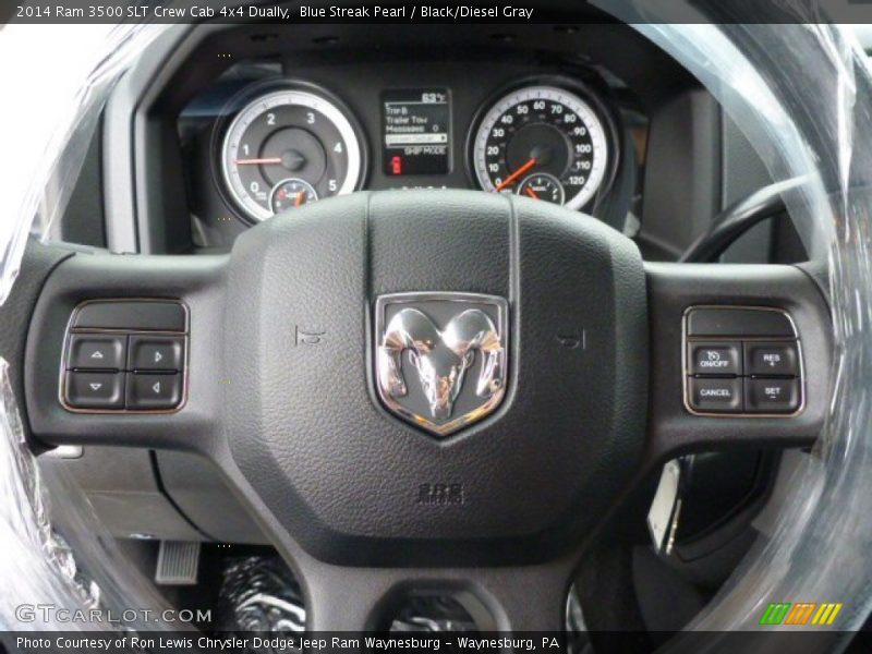 Blue Streak Pearl / Black/Diesel Gray 2014 Ram 3500 SLT Crew Cab 4x4 Dually