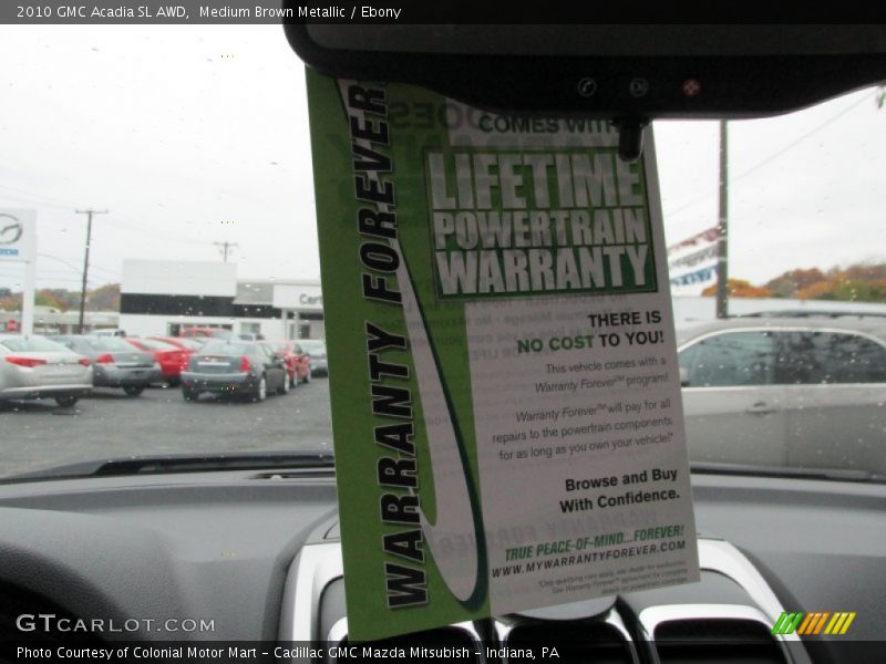 Medium Brown Metallic / Ebony 2010 GMC Acadia SL AWD