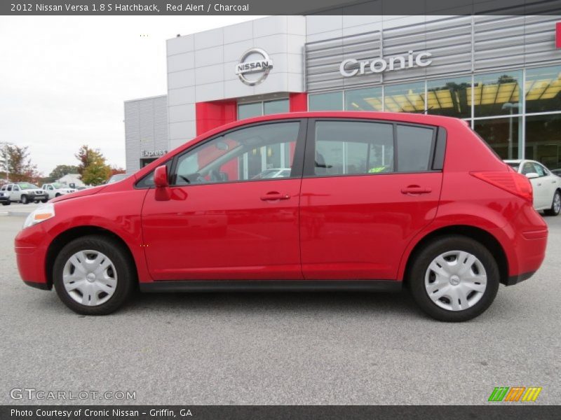 Red Alert / Charcoal 2012 Nissan Versa 1.8 S Hatchback