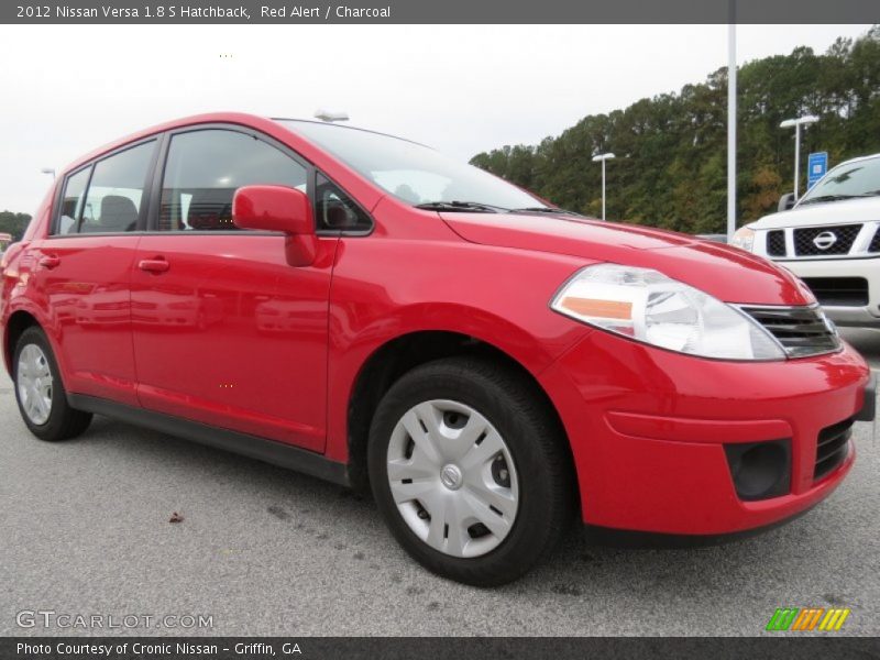 Red Alert / Charcoal 2012 Nissan Versa 1.8 S Hatchback
