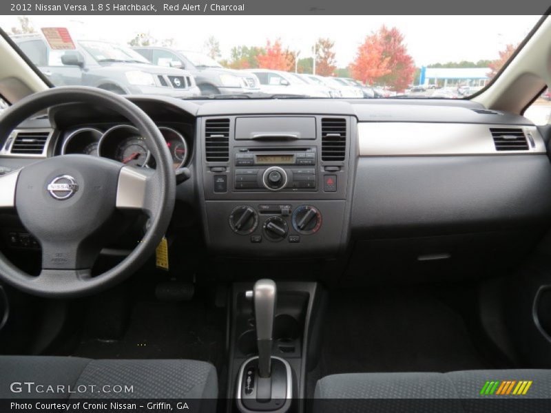 Red Alert / Charcoal 2012 Nissan Versa 1.8 S Hatchback