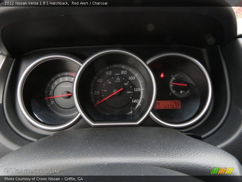 Red Alert / Charcoal 2012 Nissan Versa 1.8 S Hatchback