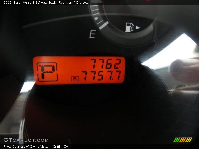Red Alert / Charcoal 2012 Nissan Versa 1.8 S Hatchback