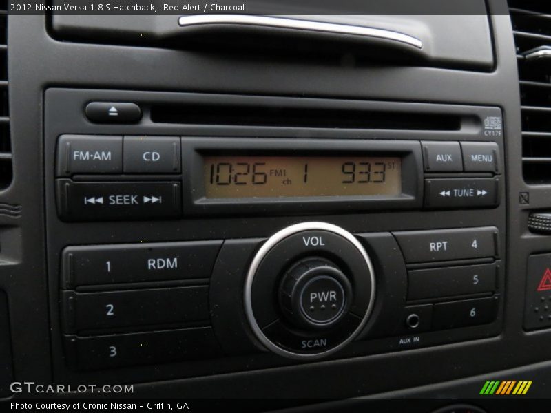 Red Alert / Charcoal 2012 Nissan Versa 1.8 S Hatchback