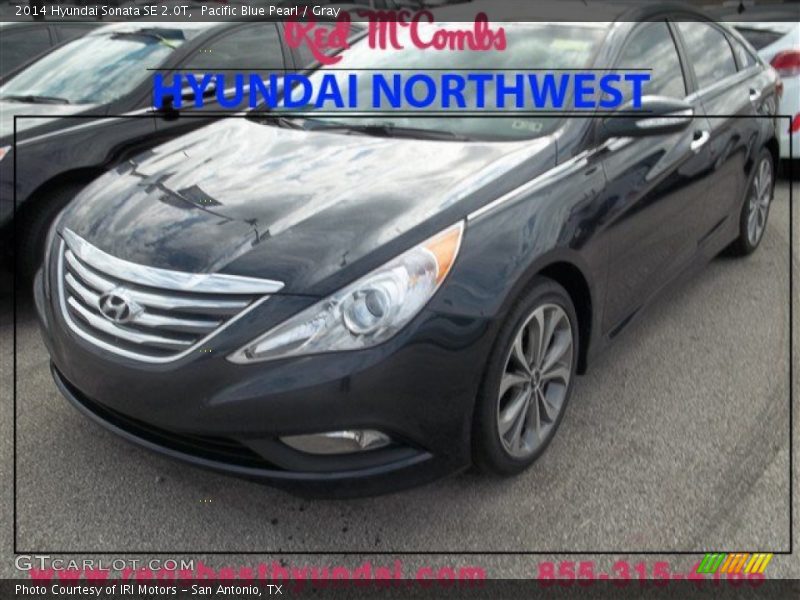 Pacific Blue Pearl / Gray 2014 Hyundai Sonata SE 2.0T