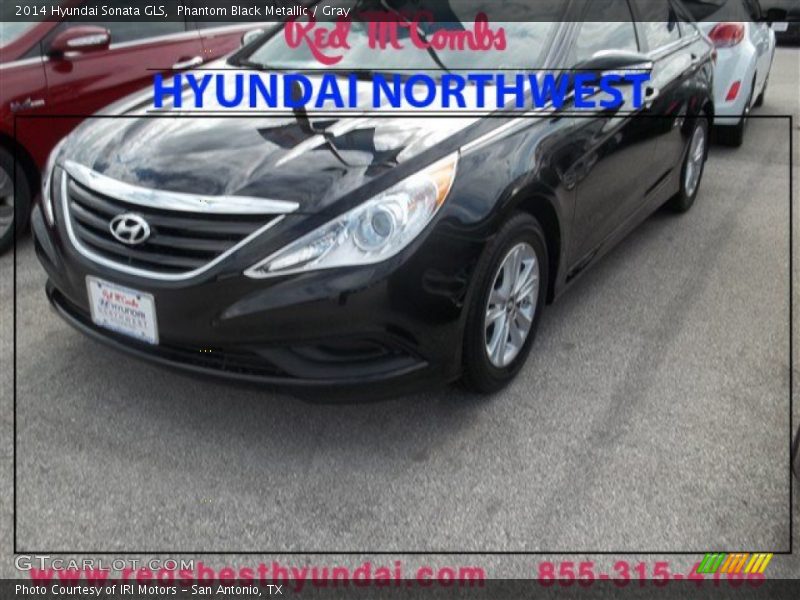 Phantom Black Metallic / Gray 2014 Hyundai Sonata GLS