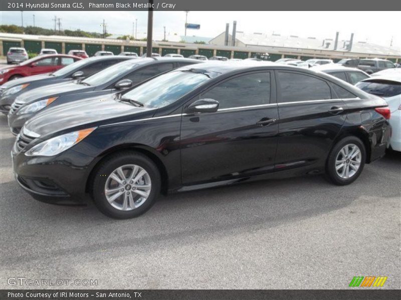 Phantom Black Metallic / Gray 2014 Hyundai Sonata GLS