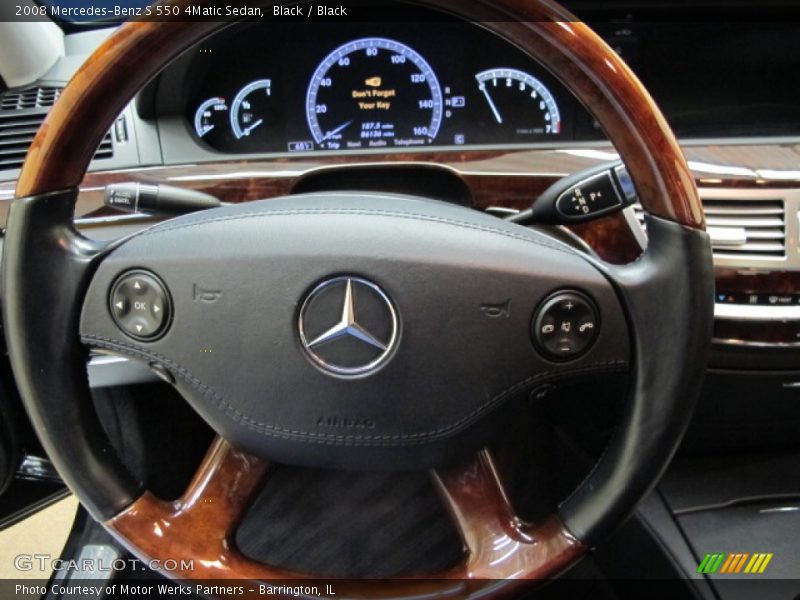 Black / Black 2008 Mercedes-Benz S 550 4Matic Sedan