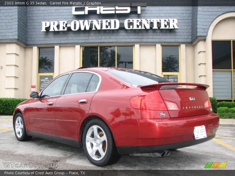 Garnet Fire Metallic / Graphite 2003 Infiniti G 35 Sedan