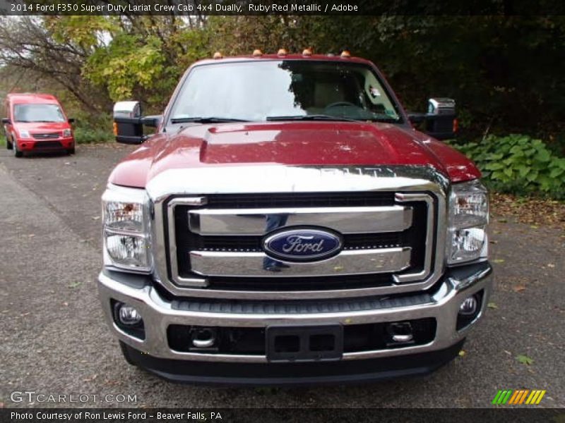 Ruby Red Metallic / Adobe 2014 Ford F350 Super Duty Lariat Crew Cab 4x4 Dually