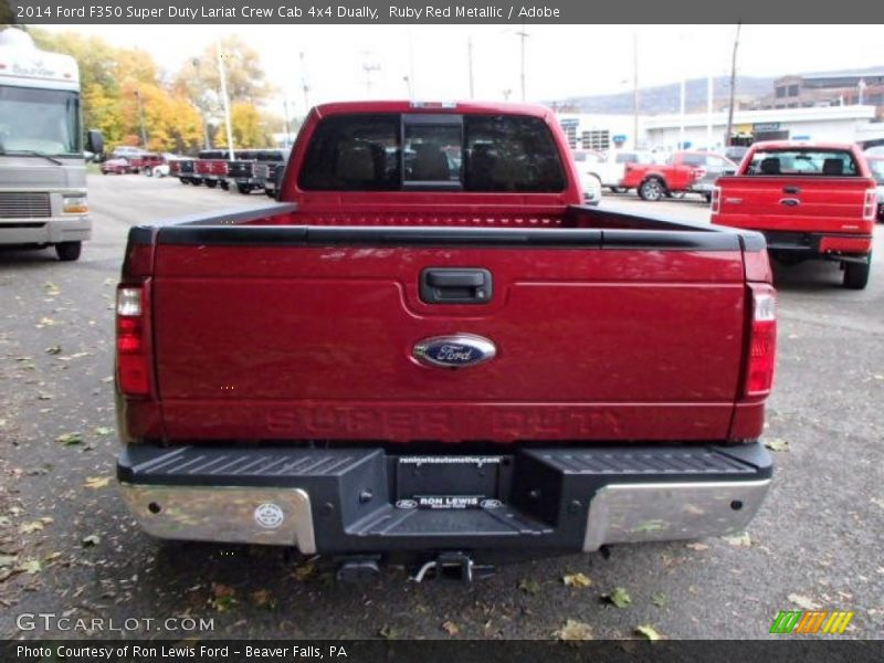Ruby Red Metallic / Adobe 2014 Ford F350 Super Duty Lariat Crew Cab 4x4 Dually