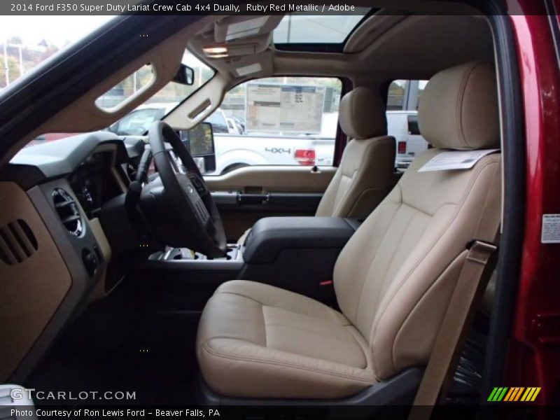Ruby Red Metallic / Adobe 2014 Ford F350 Super Duty Lariat Crew Cab 4x4 Dually