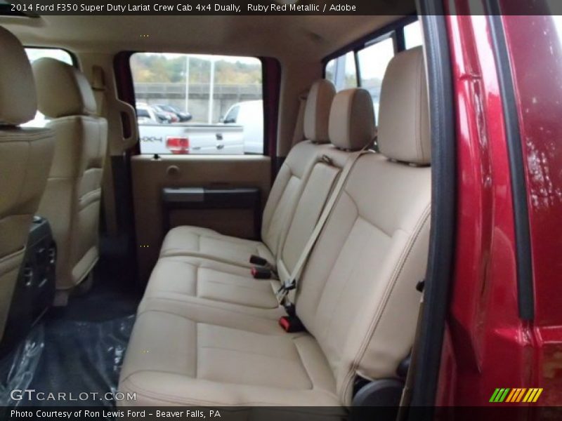 Ruby Red Metallic / Adobe 2014 Ford F350 Super Duty Lariat Crew Cab 4x4 Dually