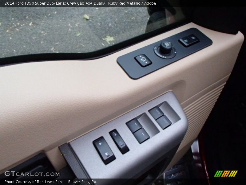 Ruby Red Metallic / Adobe 2014 Ford F350 Super Duty Lariat Crew Cab 4x4 Dually
