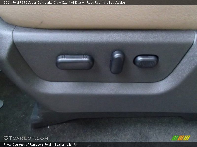 Ruby Red Metallic / Adobe 2014 Ford F350 Super Duty Lariat Crew Cab 4x4 Dually