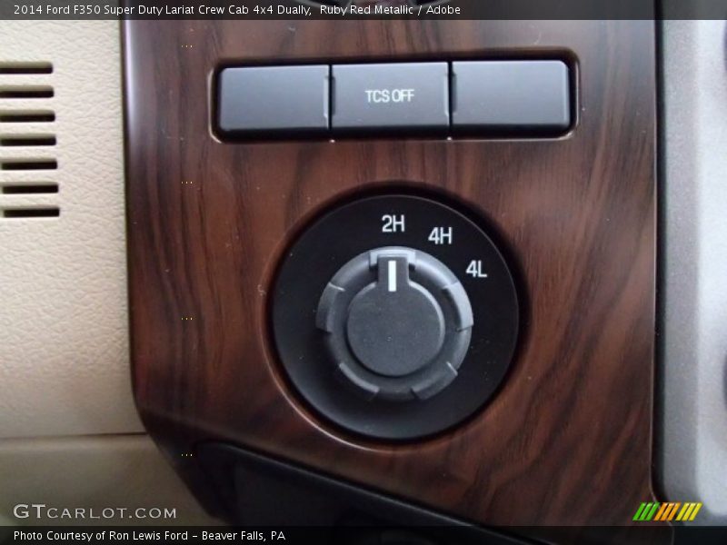 Ruby Red Metallic / Adobe 2014 Ford F350 Super Duty Lariat Crew Cab 4x4 Dually