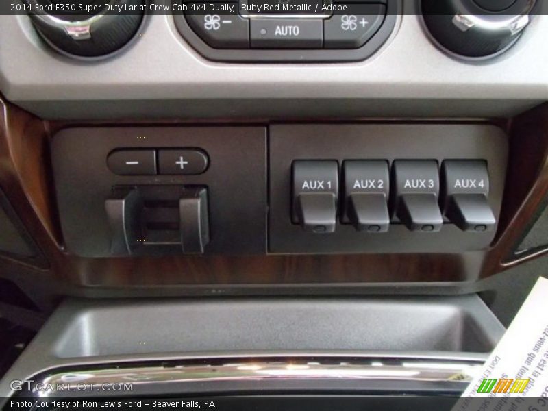 Ruby Red Metallic / Adobe 2014 Ford F350 Super Duty Lariat Crew Cab 4x4 Dually