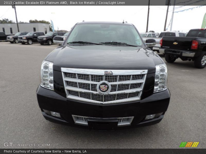 Black Ice Metallic / Cocoa/Light Linen 2013 Cadillac Escalade ESV Platinum AWD