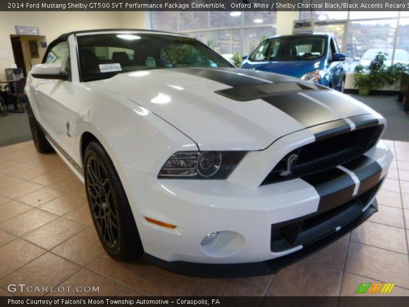 Oxford White / Shelby Charcoal Black/Black Accents Recaro Sport Seats 2014 Ford Mustang Shelby GT500 SVT Performance Package Convertible