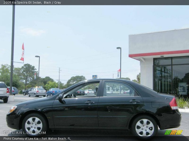 Black / Gray 2008 Kia Spectra EX Sedan